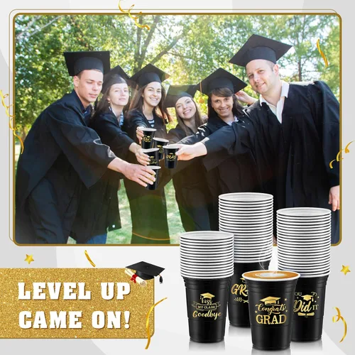 Miniatura 5 de Yinder 48 vasos de plástico desechables para fiesta de graduación, decoraciones de graduación de 16 onzas, tazas de estadio de grado 2026, bebidas