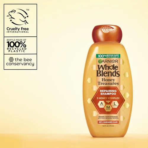 Miniatura 11 de Garnier Whole Blends Honey Treasures - Champú reparador, acondicionador + Miracle Nectar Leave-In Set para cabello seco y dañado (3 artículos), 1