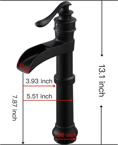 Miniatura 7 de Grifo de fregadero de recipiente negro mate con montaje de drenaje desplegable y manguera de suministro de orificio de un solo mango, grifo