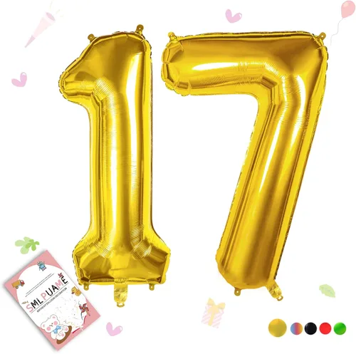 Miniatura 29 de Globos de números de 40 pulgadas del 0 al 9 dorados grandes del número 0, globos digitales para suministros de decoración de celebración de fiesta