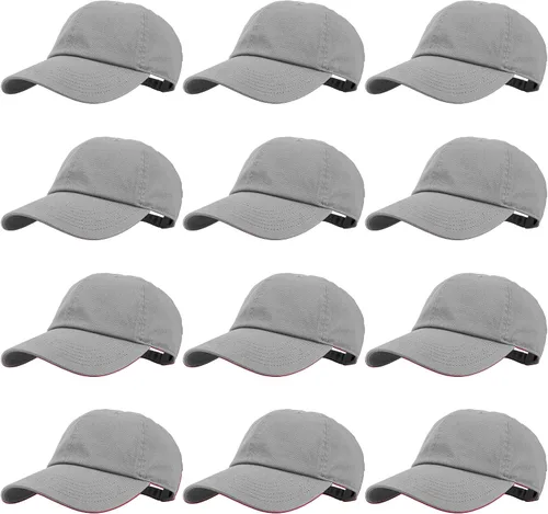 Miniatura 48 de Gelante Gorras de béisbol 100% algodón liso en blanco tamaño ajustable al por mayor a granel de 12