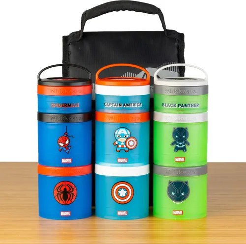 Miniatura 5 de Whiskware - Marvel - Paquete de aperitivos apilables, 2 1/3 tazas, personaje del Capitán América Captain America