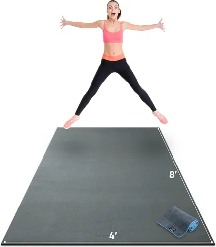Miniatura 14 de Gorilla Mats Alfombrilla de ejercicio grande de alta calidad, de 6 x 4 x 1/4 pulgadas, ultra duradera, antideslizante, tapete de entrenamiento