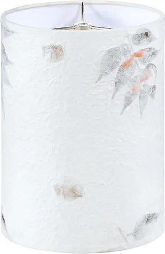 Aspen Creative 31317 Pantalla de lámpara de construcción de araña en forma de tambor de transición (cilindro) en color blanco con papel de pétalos,