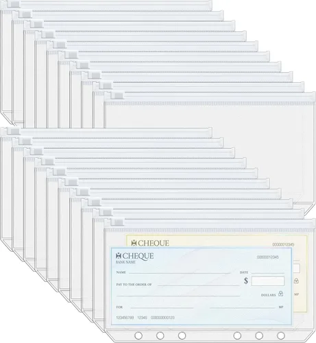Miniatura 8 de Antner 20 piezas de bolsillos para carpeta A5 con 6 agujeros, insertos para planificador de presupuesto, sobres para rellenar con efectivo