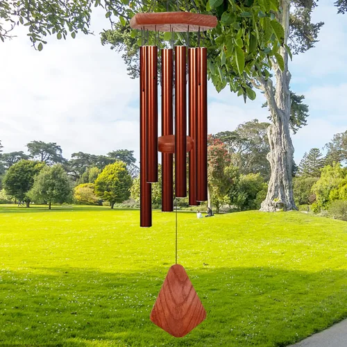 Miniatura 13 de Campanillas de viento para exteriores, campanillas de viento conmemorativas con 6 tubos de metal largos, carillón de viento de condolencia