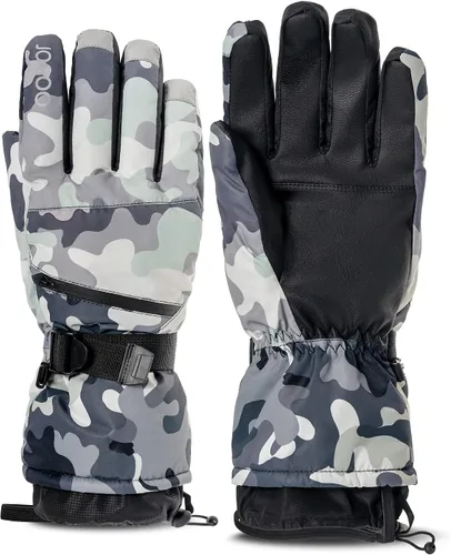 Jogoo Guantes de esquí cálidos de invierno, guantes de snowboard de nieve para hombres y mujeres, pantalla táctil impermeable y resistente al viento