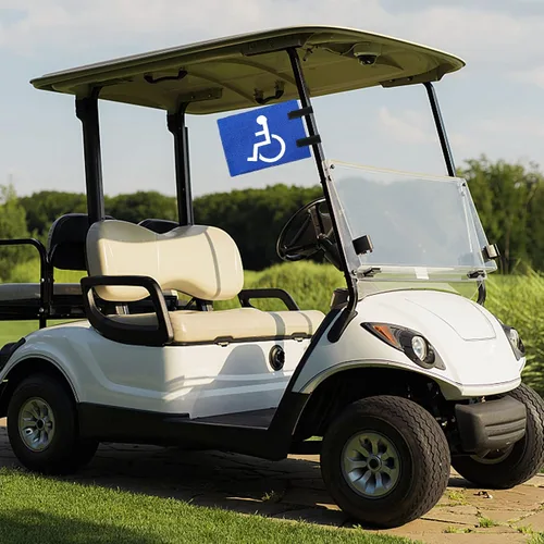 Miniatura 7 de Bandera de carrito de golf con correas, fácil de instalar, banderas para discapacitados para carrito de golf, bandera unisex para discapacitados