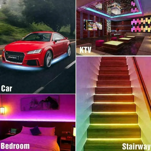 Miniatura 7 de LED Strip Light, 15-50FT Flexible Dimmable Tape Light, Warm White Cool White RGB Options, Energy Saving Adhesive Lighting for Mirror, Cabinet