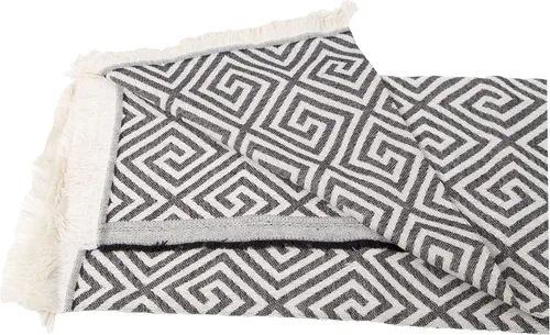 Miniatura 6 de Manta turca decorativa para cama, 75 x 90 pulgadas, de algodón, color blanco y negro, manta para cama y sofá