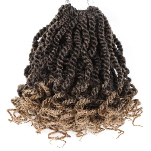 Miniatura 68 de Cabello rubio de ganchillo para mujeres negras, trenzas senegalesas onduladas de ganchillo de 12 pulgadas, trenzas kinky de ganchillo cortas 27613