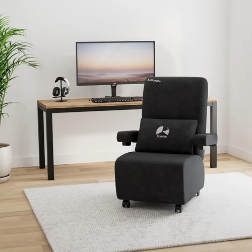 Miniatura 2 de Bauhutte G-410-BK Deluxe Gaming Sofa, Recliner, Gaming Chair, Single Seat, Black, Desk Sofa, Wheels, Ottoman