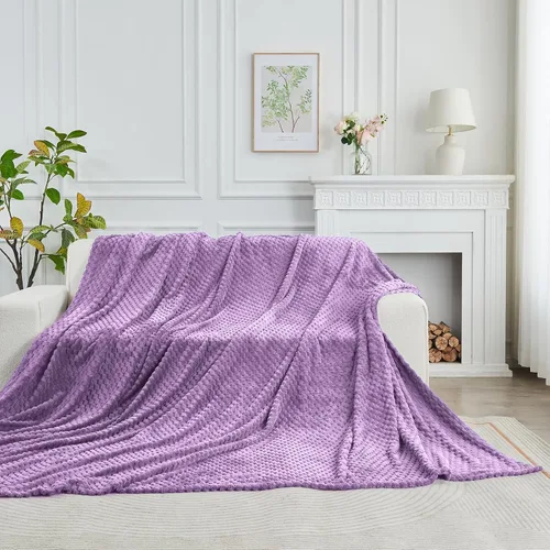 Miniatura 32 de FY FIBER HOUSE Manta de Vellón para Sofá 300GMS Súper Suave de Felpa Difusa Mantas y Cobijas para Sofá Cama Oficina, 40x50 Pulgadas, Beige