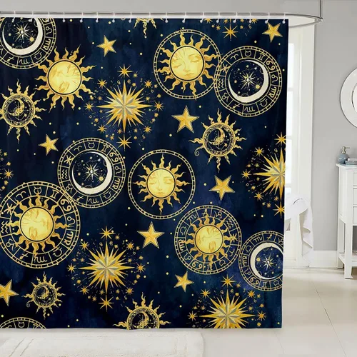 Miniatura 7 de Feelyou Cortina de ducha de fútbol para decoración de baño, básquetbol, deportes, cortina de baño, accesorios de baño, béisbol negro, tela