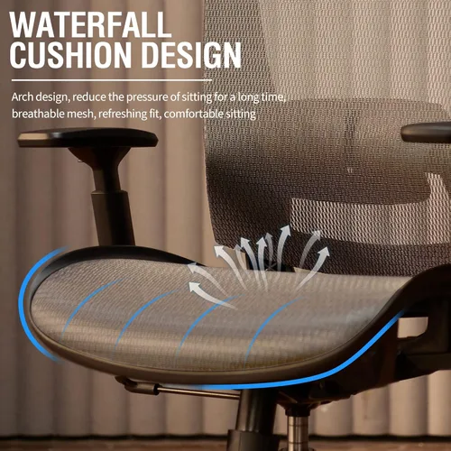 Miniatura 9 de ELABEST T96 - Silla de oficina de malla, silla ergonómica para computadora y escritorio, silla de tarea resistente - Soporte lumbar y apoyabrazos