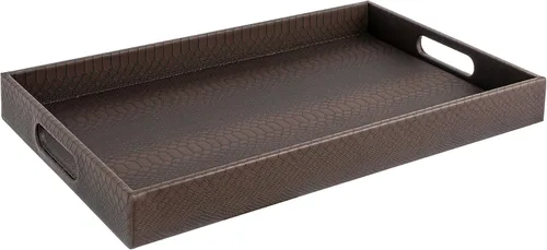 Miniatura 37 de Home Redefined - Moderna y elegante bandeja rectangular de 17.5 x 12 pulgadas, estilo shagreen, color azul bebé claro, con aspecto de cuero falso