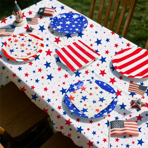 Miniatura 4 de Juego de suministros de fiesta del 4 de julio, kit de tema patriótico para decoraciones de día de la independencia y día de elecciones, incluye