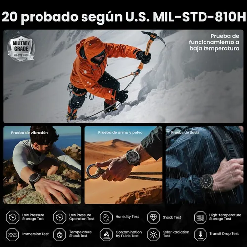 Miniatura 2 de KOSPET Tank T4 Reloj inteligente para hombre, todo de acero inoxidable, GPS de 6 satélites y mapas sin conexión, impermeable 100M 45m de buceo