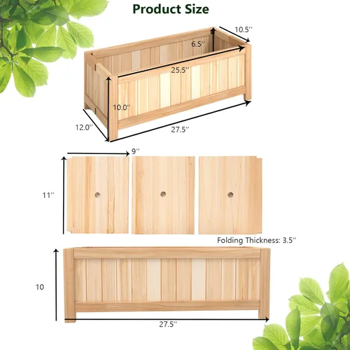 Miniatura 8 de Giantex Cama de jardín elevada plegable, jardinera plegable para flores y vegetales, caja de plantación para patio, césped, jardín, patio trasero