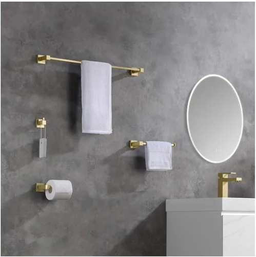 Miniatura 2 de KIBI C-KBA15-5 - Juego de accesorios de baño de 5 piezas, incluye toallero, anillo para toallas, soporte para papel higiénico y ganchos para bata