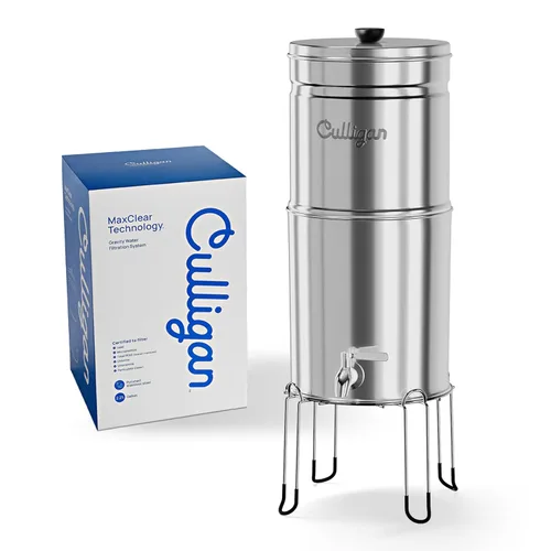 Miniatura 3 de Culligan MaxClear - Sistema de filtro de agua por gravedad de 2.25 galones, filtro de agua de acero inoxidable pulido para encimera, certificado