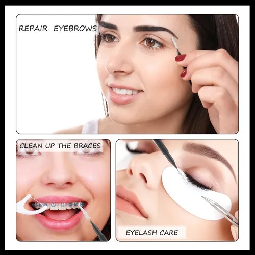 Miniatura 7 de Patelai 150 piezas de cepillo micro para cejas con tapa, laminación de cejas, carrete de peine de elevación, herramientas de relleno de pestañas