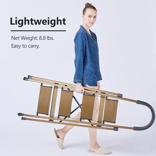 Miniatura 4 de escalera ligera de aluminio de 4 peldaños, taburete plegable con pedal antideslizante y ancho para uso en el hogar y la cocina, ahorro de espacio