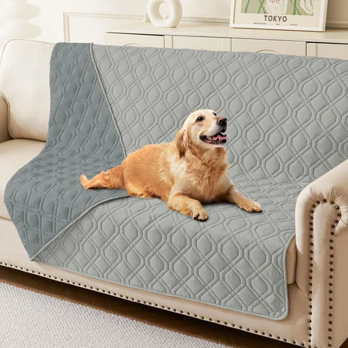 Miniatura 117 de hyha Manta impermeable para perros, manta reversible para cama de mascotas, funda suave para sofá/sillón lavable para perros, fundas impermeables