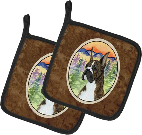 Miniatura 5 de Caroline's Treasures SS8617PTHD - Juego de soportes para ollas de cocina resistentes al calor, almohadillas calientes para horno para cocinar, Husky