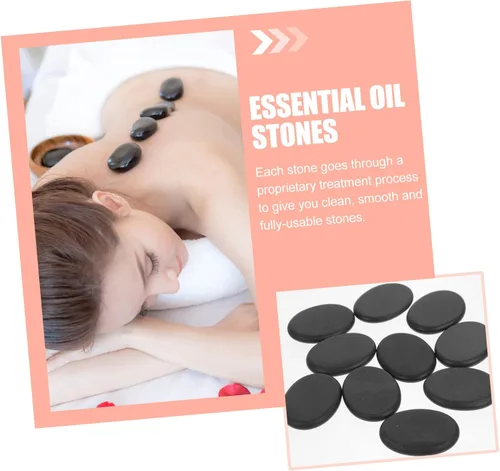 Miniatura 7 de Healeved 10 Uds. Masaje Energético Piedra Calentada Masajeador Aceites Esenciales para Masajeador Facial Masaje Facial Rocas Grandes Juego