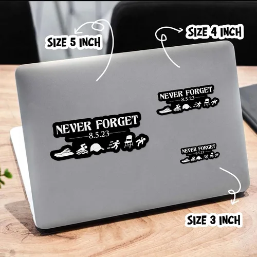 Miniatura 2 de Never Forget - Calcomanía de tendencia divertida para silla plegable blanca Fightin, calcomanía impermeable, calcomanía para accesorios