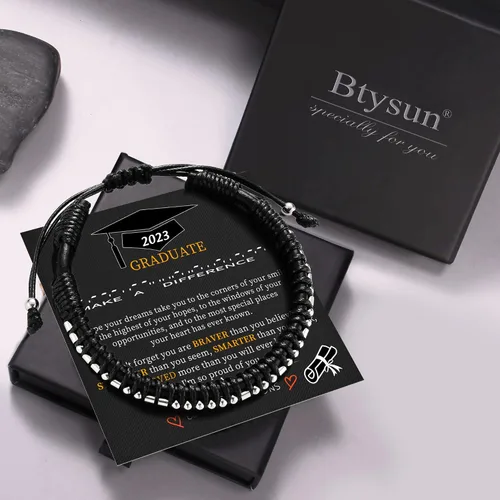 Miniatura 5 de Regalos inspiradores para hombres, pulseras con código morse, pulseras para hombre, regalos de graduación para él, Día del Padre, pulsera de cuero