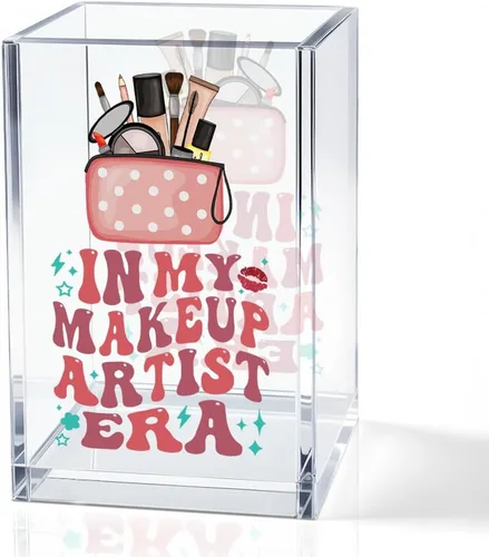 Miniatura 8 de I Came I Saw I - Soporte para cosméticos de acrílico contorneado, divertido soporte para brochas de maquillaje floral, regalos para cosmetólogas