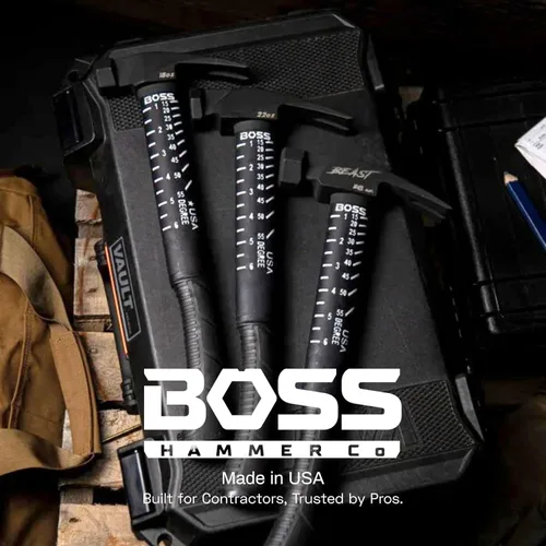 Miniatura 8 de Boss Hammer Martillo de Titanio Ti64 de Grado de Construcción de 12 oz con Mango de Fibra de Vidrio Tough-Fiber que Absorbe Impactos - Agarre