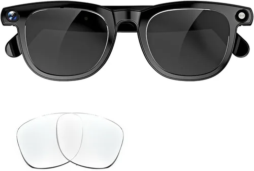 Padmate Viewmate - Lentes inteligentes AI con cámara, grabación HD 1080P y control de voz, lentes de traducción Bluetooth con 164 idiomas,