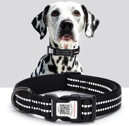 Miniatura 22 de Collar Reflectante para Perro, Collares Personalizados para Perro con Hebilla de Código QR, Collar de Nailon Suave para Mascotas Ajustable para Camo