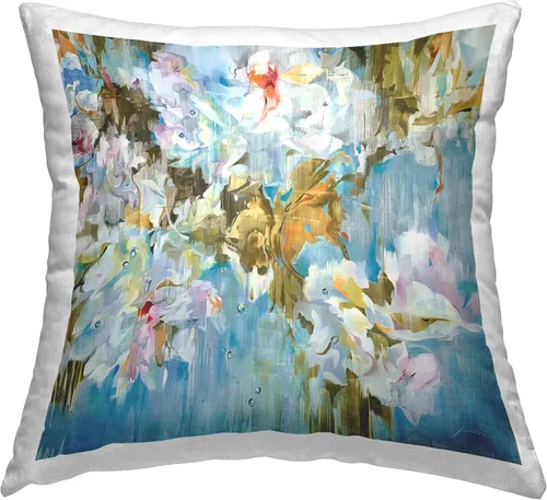 Stupell Industries Liz Jardine - Almohada vintage con diseño de flores, 18 x 18 pulgadas, multicolor