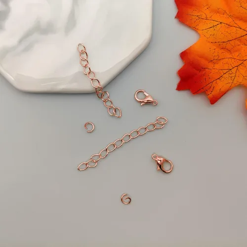 Miniatura 7 de Ximalun 100 cierres de langosta de aleación y cadenas de extensión con anillos de salto, cadena de cola de anillo abierto de pinza de langosta