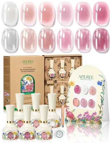 Miniatura 19 de APUREE Esmalte de uñas de gel fortalecedor: ámbar traslúcido Certificado USDA de base biológica Calidad de salón libre de HEMA Esmalte de gel