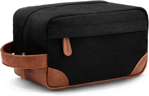 Miniatura 18 de Vorspack Neceser de viaje – Neceser colgante para hombre, resistente al agua, bolsa de afeitar de lona para viajes, Azul marino, M, Classic