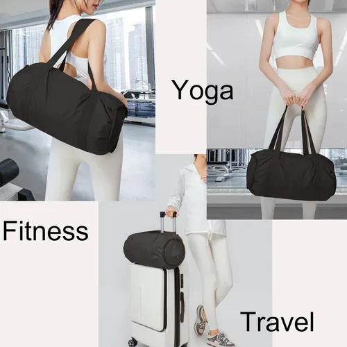 Miniatura 6 de Pequeña bolsa de gimnasio, bolsa deportiva impermeable para mujeres, mini bolsa de lona portátil para hombres, bolsa de entrenamiento plegable