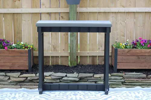 Miniatura 2 de Barra individual gris oscuro superior y base negra, ideal para patio, bañera de hidromasaje, patio trasero, diseño duradero resistente a