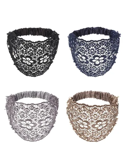 Miniatura 2 de Bincout Meerore Diademas para mujer, estilo bohemio, elásticas, huecas, con diamantes de imitación, para niñas, turbante cruzado, liso, para yoga