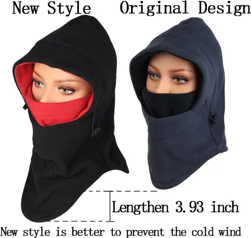Miniatura 24 de Pasamontañas de forro polar cálido para bicicleta de esquí, máscara de cara completa, calentador de cuello, gorra deportiva de invierno