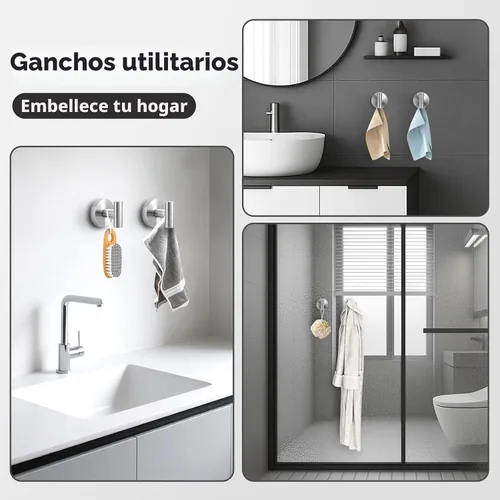 Miniatura 5 de Ganchos de ducha WingWider para dentro de la ducha, ganchos para toallas extraíbles y reutilizables sin perforación para baño, ganchos de ventosa