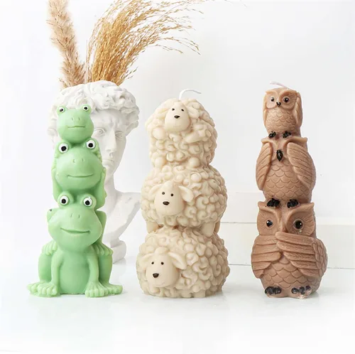 Miniatura 3 de Crea tu propia aventura de vida silvestre con moldes de vela de animales de silicona 3D de grano, vela hecha a mano de pilar de rana para decoración