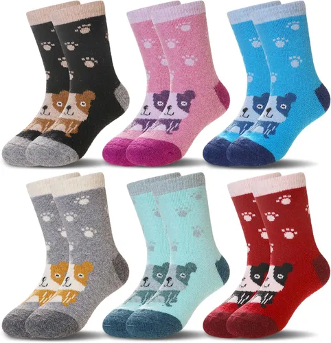 Miniatura 37 de Eocom 6 pares de calcetines de invierno cálidos de lana para niños y niñas