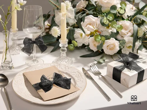Miniatura 6 de Vitalizart Cinta de organza de 1.5 pulgadas x 30 yardas, cintas transparentes negras para envolver regalos, manualidades, decoración de fiestas