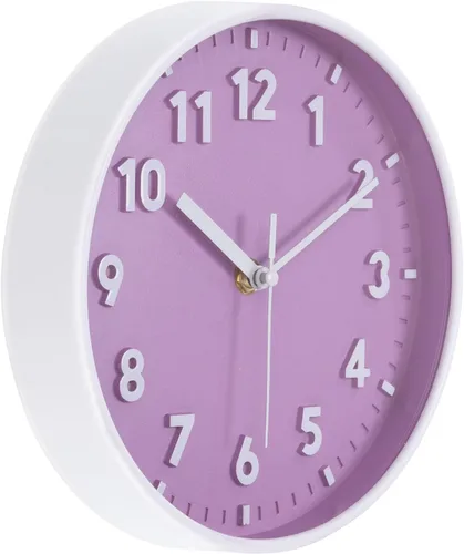 Miniatura 8 de PATIKIL Reloj de pared de 8 pulgadas, con número 3D, de cuarzo, funciona con pilas, silencioso, sin tictac, redondo, para oficina, dormitorio