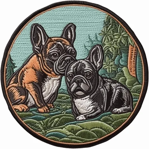 Miniatura 8 de Parche de perro Bulldog francés de 3 pulgadas, aplique sublimado bordado para ropa, chaleco de ropa, bordado decorativo para coser, emblema